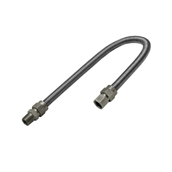 Flextron Gas Line Hose 5/8'' O.D. x 30'' Length 1/2" FIP x MIP Fittings, Stainless Steel Flexible Connector FTGC-SS12-30C - main